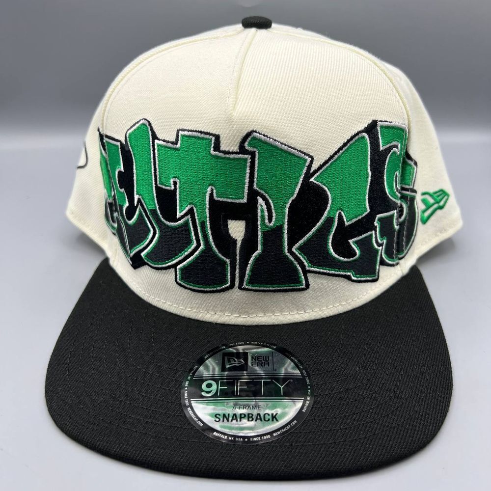 Boston Celtics Hat Men Graffiti Retro Vintage 9Fifty New Era Snap Back A-Frame‎